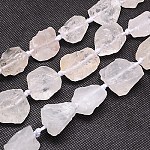Natural Quartz Crystal Strands, Nuggets, Clear, 18~35x15~26x9~21mm, Hole: 1mm