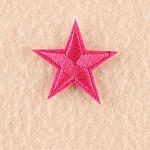 Tela de bordado computarizada para planchar / coser parches, accesorios de vestuario, apliques, estrella, de color rosa oscuro, 3x3 cm