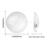 Transparent Glass Cabochons, Clear Dome Cabochon for Cameo Photo Pendant Jewelry Making, Clear, 24.5~25x5~7mm