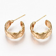 Brass Half Hoop Earrings KK-R117-038-NF