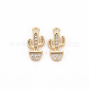 Brass Micro Pave Clear Cubic Zirconia Charms KK-S356-462-NF