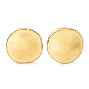 Ion Plating(IP) 304 Stainless Steel Flat Round Ear Studs for Women EJEW-P234-13G