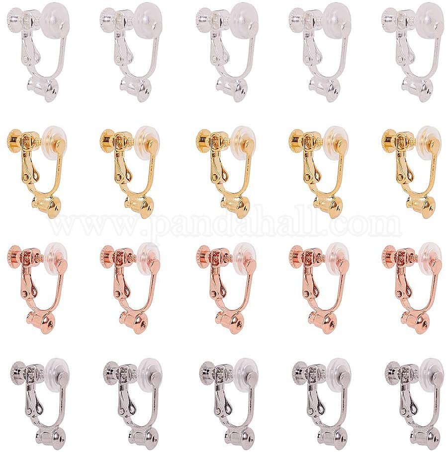 Shop Brass Clipon Earring Findings with Plastic Ear Clip pad for
