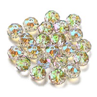Perle di vetro placcato trasparente&nbsp;GLAA-L046-02B