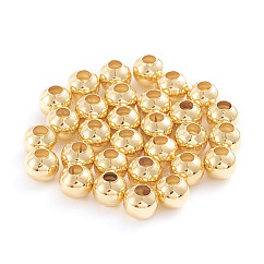 Perlas de acero inoxidable 304, hueco redondo, dorado, 5x4.5mm, agujero: 1.8 mm, 200 unidades / bolsa