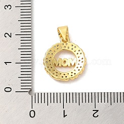 Pendenti in ottone con micro pavé di zirconi trasparenti per la festa della mamma&nbsp;FIND-Z041-18G