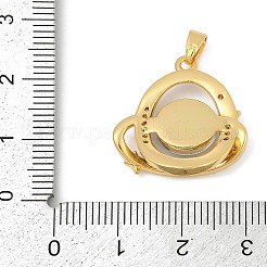 Mikropavé aus klarem Zirkonia aus Messing mit Glasanhängern&nbsp;KK-G524-01G-06