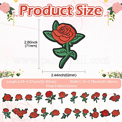 22 pieza de parche para coser o planchar con bordado computarizado de poliéster con flor de rosa&nbsp;PATC-CJZ0001-01
