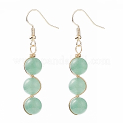 7 paires de boucles d'oreilles pendantes rondes en pierres précieuses mélangées naturelles de style 7&nbsp;EJEW-JE05070