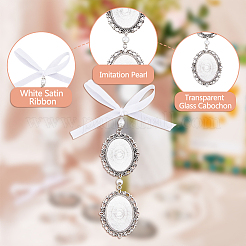 2 pièces 2 styles de décorations de pendentifs ovales en alliage&nbsp;HJEW-AB00441