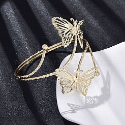 Bracelets manchettes papillon en alliage pour filles et femmes&nbsp;LS-AJEW-A063-01I-G