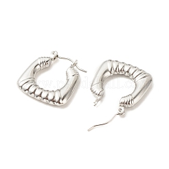 Boucles d'oreilles créoles rectangulaires épaisses en acier inoxydable 304 anti-ternissement pour femmes&nbsp;EJEW-K242-03P