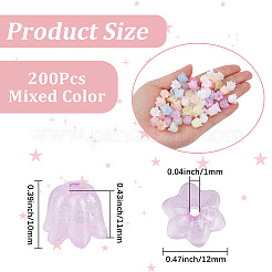 200pcs perles acryliques lumineuses&nbsp;OACR-PA0002-03