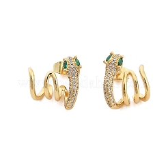 Aretes de latón con micro pavé de circonio cúbico para mujer&nbsp;EJEW-F352-03G