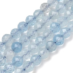 Natürliche Aquamarin Perlen Stränge&nbsp;G-B168-A02-4mm