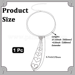 Cravate longue et chaîne d'extension en forme de cœur avec strass scintillants pour femme&nbsp;DIY-WH20002-613