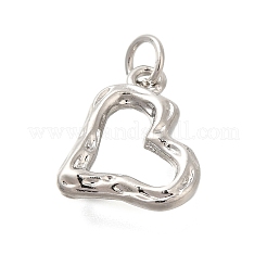 Ciondoli in ottone placcati a forma di cuore cavo&nbsp;KK-I716-15P