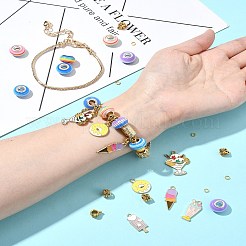 DIY-Armband-Sets aus Emaille-Eiscreme-Legierung und Rondellharz im europäischen Stil&nbsp;DIY-FS0007-25