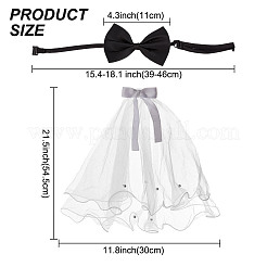 Verstellbares Hundehalsband aus Polyester und Brautschleier-Sets&nbsp;AJEW-DR0001-74