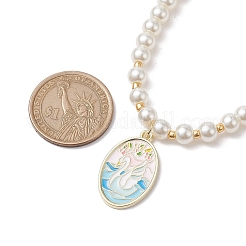 Collane di perle di vetro bianco&nbsp;NJEW-JN04652
