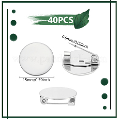 40 Stück Broschen-Cabochon-Fassungen aus Edelstahl 304&nbsp;STAS-UN0063-68A-P