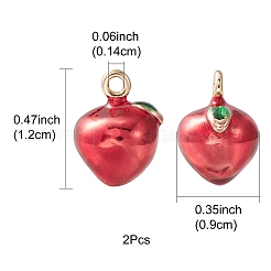 2 ciondoli in ottone smaltato&nbsp;KK-YW0001-90