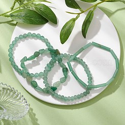 Ensembles de bracelets extensibles en perles d'aventurine verte naturelle&nbsp;BJEW-JB10782