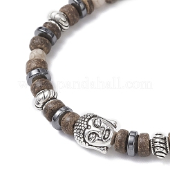 Braccialetti di perline intrecciate in maifanite naturale&nbsp;BJEW-JB12547
