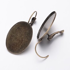 Filo per orecchio in ottone in stile francese in bronzo antico fai da te adatto per cabochon&nbsp;X-KK-A024-AB
