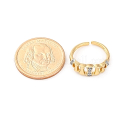 Manschettenfingerringe aus Messing mit Mikropflaster und klarem Zirkonia für Damen&nbsp;RJEW-C116-12G