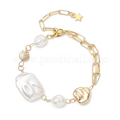 Bracelets à maillons en plastique ABS imitation perle&nbsp;BJEW-JB13094