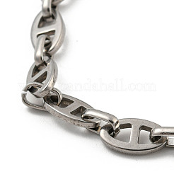 Bracciali con catene ovali in acciaio inossidabile 304 anti-ossidazione per uomo e donna&nbsp;BJEW-D042-22A-P
