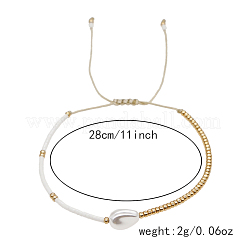 Bracelets tressés en perles de plastique et perles de rocaille en verre pour femmes&nbsp;WH4372-4