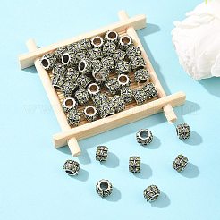 Antikes Silber überzogene Legierung Rhinestone-großes Loch European Beads&nbsp;MPDL-R041-02D