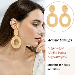 4 paire de boucles d'oreilles pendantes ovales creuses en acrylique de 4 couleurs pour femmes&nbsp;EJEW-AN0004-36