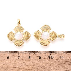 Natürliche weiße Muschel Anhänger&nbsp;KK-N287-06G