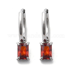 Orecchini a cerchio in acciaio inossidabile 304 con micro pavé di zirconi cubici&nbsp;STAS-R004-06P-01
