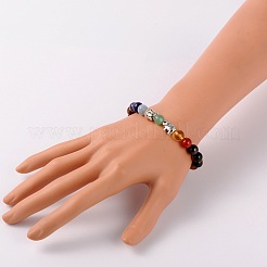 Allungare gioielli buddista multicolori bracciali gemma chakra&nbsp;BJEW-JB01690