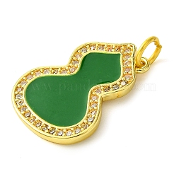 Placage de crémaillère en laiton micro pavé pendentifs en zircone cubique claire&nbsp;KK-G501-14G-03