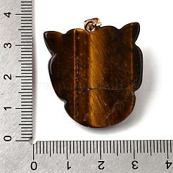 Anhänger aus natürlichem Tigerauge und synthetischem Türkis&nbsp;G-Z090-02G-03