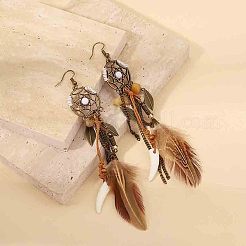 Set di collane girocollo e orecchini pendenti in lega intrecciata in stile vintage&nbsp;FS-WG5BA14-01