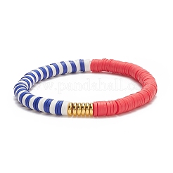 3 Uds 3 estilo día de la independencia arcilla polimérica heishi surfista juego de pulseras elásticas&nbsp;BJEW-TA00213