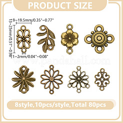 80 Stück 8 Stile Legierungsverbinder Charms&nbsp;FIND-AR0005-82A