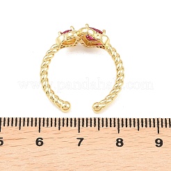 Bagues ouvertes en laiton avec micro pavé de zircones cubiques pour femmes&nbsp;RJEW-C153-04G