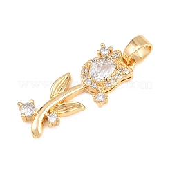 Pendentifs en laiton zircon cubique transparent&nbsp;KK-D265-08G