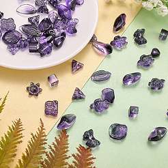 80 perles de verre transparentes de couleur dégradée&nbsp;GLAA-SZ0002-26D