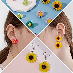 Kit de fabrication de boucles d'oreilles bricolage tournesol&nbsp;DIY-SZ0008-44