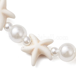 Bracciali elasticizzati in plastica abs con perle rotonde in finta perla&nbsp;BJEW-JB11869-01