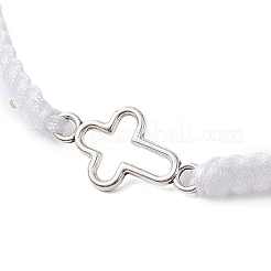 Ciondoli con connettore in lega incrociata braccialetti intrecciati&nbsp;BJEW-JB11067-02