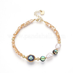 Armbänder aus natürlicher Abalone-Muschel&nbsp;BJEW-N031-03G